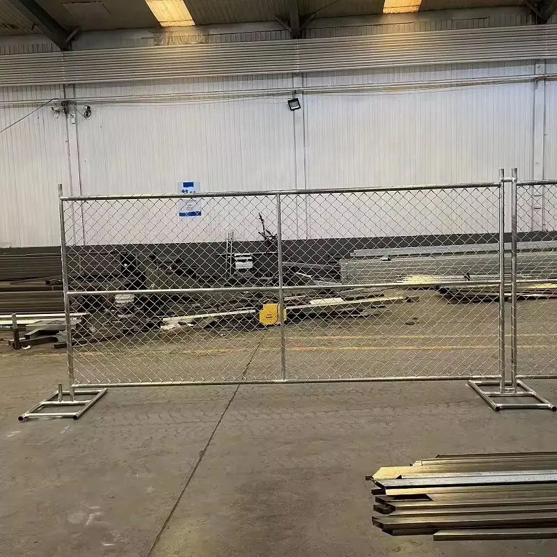 Temporary fence panels used inside a building