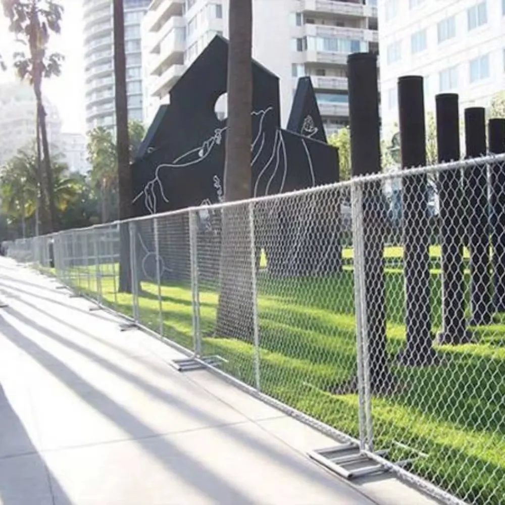 Temporary fence panels installed as a site boundary
