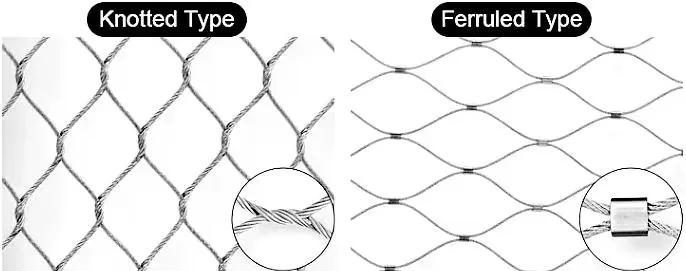 Stainless steel cable mesh application and detail