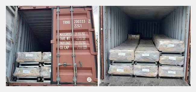 Expanded metal mesh packing and shipment