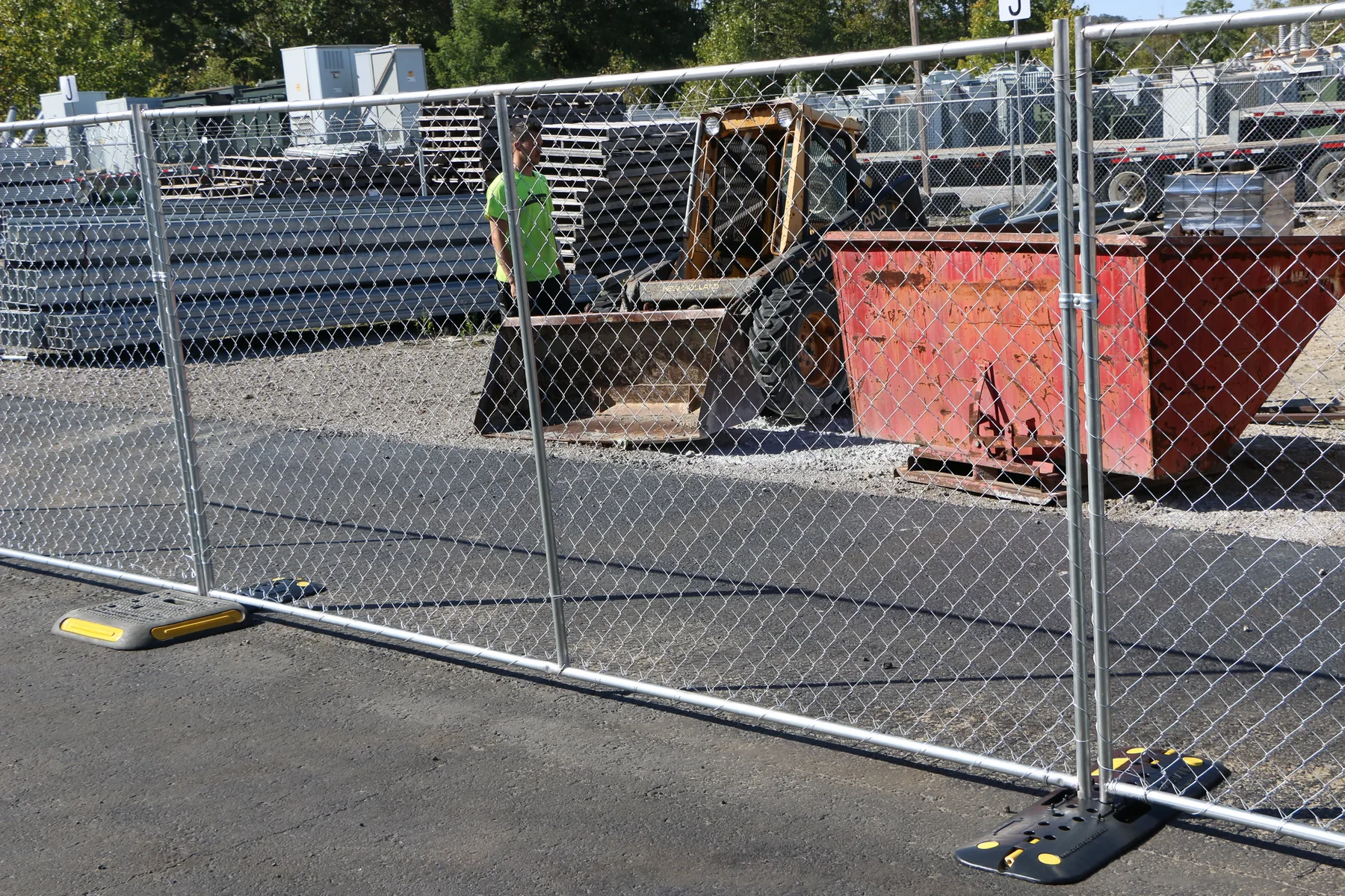 Temporary fence panels for construction site security