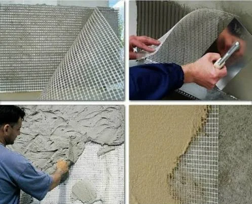 Fiberglass plaster mesh installation and reinforcement